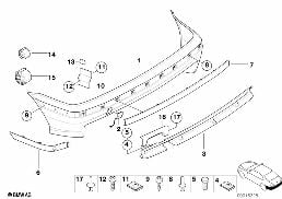 M Verkleidung hinten diagram for BMW 3 Series E36 318ti