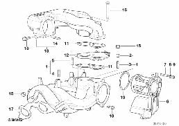 Impianto d'aspirazione diagram for BMW 3 Series E36 318i