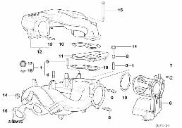 进气系统 diagram for BMW 3 Series E36 318i