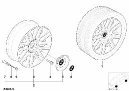 BMW LIGHT ALLOY WHEEL, DOUBLE SPOKE 51 diagram for BMW 3 Series E46 318i