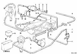 Sterowanie podciśnieniowe-AGR diagram for BMW 6 Series E24 633CSi