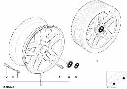 BMW LIGHT ALLOY WHEEL, DOUBLE SPOKE 53 diagram for BMW 3 Series E46 318i