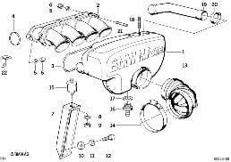 Sauganlage-Sammler diagram for BMW 3 Series E30 M3
