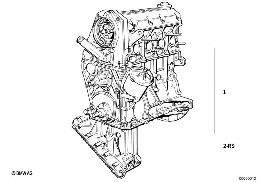 SHORT ENGINE diagram for BMW 3 Series E30 316i