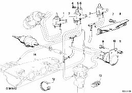 ชุดควบคุมสุญญากาศสำหรับ AGR diagram for BMW 7 Series E23 733i