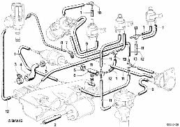 ชุดควบคุมสุญญากาศสำหรับ AGR diagram for BMW 7 Series E23 733i