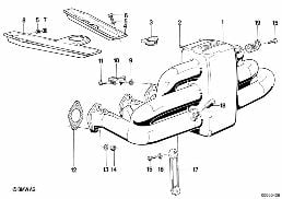 INTAKE MANIFOLD SYSTEM diagram for BMW 7 Series E23 728i