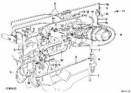 Moteur à commande par dépression diagram for BMW 5 Series E12 520i