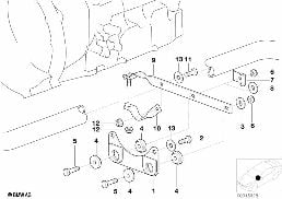 Díly zavěšení výfuku diagram for BMW Z3 E36 1.9