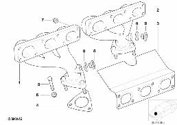 Uitlaatspruitstuk diagram for BMW 5 Series E39 520i
