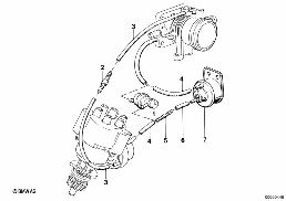 ชุดคุมสุญญากาศสำหรับตัวปรับการจุดระเบิด diagram for BMW 5 Series E28 520i