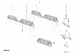 Porte-skis confort diagram for BMW 5 Series E39 525td