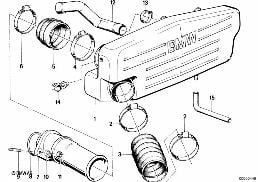 Система впуска diagram for BMW 5 Series E28 M5