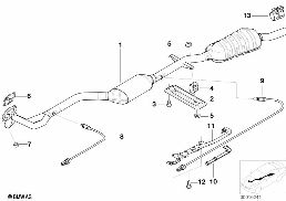 CATALYTIC CONVERTER/FRONT SILENCER diagram for BMW 3 Series E46 318i