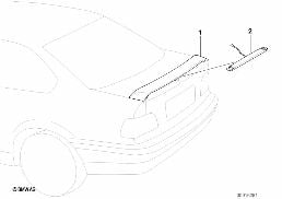 REAR SPOILER WITH BRAKE LIGHT diagram for BMW 3 Series E36 318is