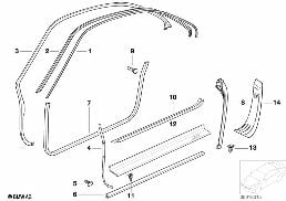 Kantbeschermer/instapblindeering diagram for BMW 8 Series E31 850Ci