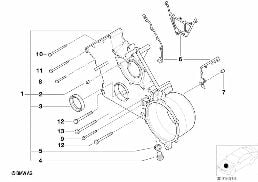Partie inf. de carter de distribution diagram for BMW 7 Series E38 735iL
