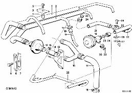 Réduction des gaz d'échappement diagram for BMW 3 Series E21 318i