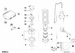 REAR SPRING STRUT ASSY EDC diagram for BMW 7 Series E38 740i