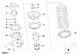 Βάση στήριξ./στήριγμ.ελατηρ./πρόσ.εξαρτ. diagram for BMW 3 Series E36 M3