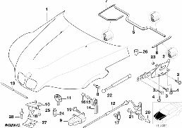 ENGINE HOOD/MOUNTING PARTS diagram for BMW Z3 E36 M