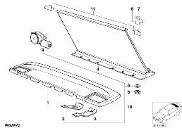 REAR WINDOW SHELF / SUN BLIND ELECTR. diagram for BMW 5 Series E34 M5 3.8
