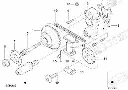 Distribution - chaîne du haut - VANOS diagram for BMW 7 Series E38 735iL