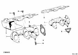 Collecteur d'échappement diagram for BMW 3 Series E21 323i