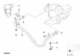Réduct. gaz d'échappement - Pompe à air diagram for BMW 7 Series E38 735iL