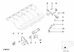 Aanzuig-installatie aanbouwdelen diagram for BMW 5 Series E39 520i