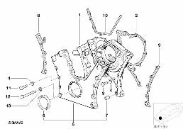 Carcaça cárter distribuição inf. diagram for BMW 7 Series E38 750i