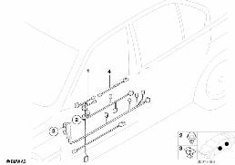 Kabelové svazky dveří diagram for BMW 3 Series E36 323ti