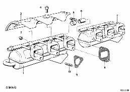 EXHAUST MANIFOLD diagram for BMW 5 Series E12 530i