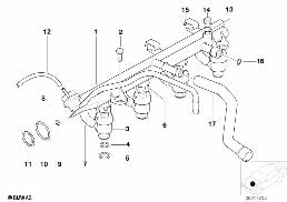 FUEL INJECTION SYSTEM/INJECTION VALVE diagram for BMW 3 Series E46 318i