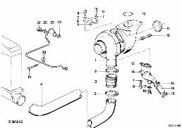 Turbosprężarka ze smarowaniem diagram for BMW 7 Series E23 745i
