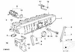 INTAKE MANIFOLD SYSTEM diagram for BMW 3 Series E36 320i