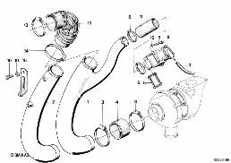 Rura powietrza dolotowego turbosprężarki diagram for BMW 7 Series E23 745i