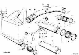Układ chł.pow.doł.turbosprężarki diagram for BMW 7 Series E23 745i