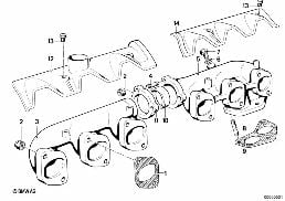 Collecteur d'échappement diagram for BMW 7 Series E23 733i