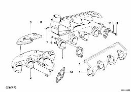 Collecteur d'échappement diagram for BMW 5 Series E28 518i