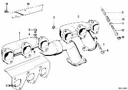 Kolektor wydechowy diagram for BMW 6 Series E24 635CSi