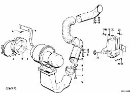 Dmuchawa chłodzenia turbosprężarki diagram for BMW 7 Series E23 745i