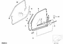 DOOR WEATHERSTRIP FRONT diagram for BMW 3 Series E36 325is