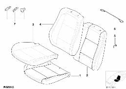 SEAT, FRONT, UPHOLSTERY AND COVER diagram for BMW 3 Series E46 318i