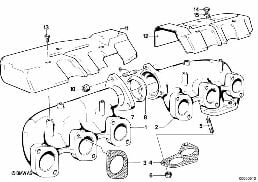 Collecteur d'échappement diagram for BMW 5 Series E28 520i