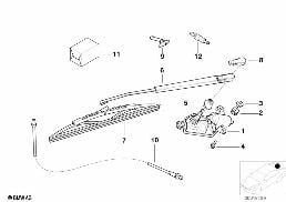 SINGLE PARTS FOR REAR WINDOW WIPER diagram for BMW 3 Series E36 323i