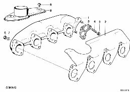 Codo de escape diagram for BMW 3 Series E30 318i