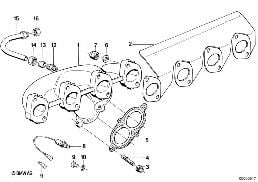 Codo de escape diagram for BMW 3 Series E30 318i