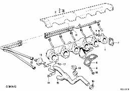 Réduction des gaz d'échappement diagram for BMW 3 Series E30 320i