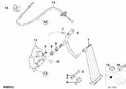 ACCELERATOR PEDAL/BOWDEN CABLE diagram for BMW 3 Series E46 318i